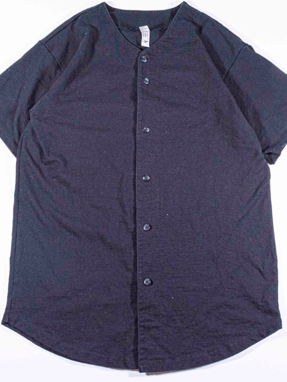American Apparel Made in USA Baseball Jersey Small Black Blank Short Sleeve